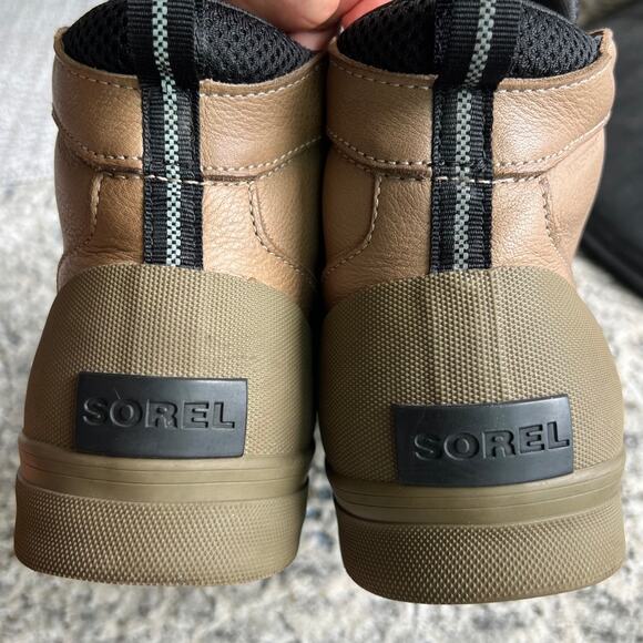 SOREL Caribou Mid Waterproof Lace Up Leather Sneaker Khaki Size 9 - Picture 7 of 16